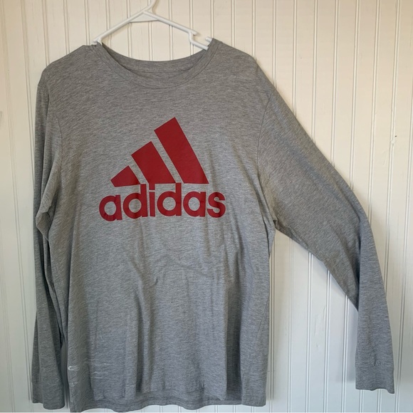 Adidas Gray (Large) Amplifier Long Sleeve Tee Shirt - Picture 2 of 4